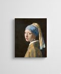 Girl with a Pearl Earring velvet wall tapestry – classic Vermeer portrait of girl with pearl earring flat product view