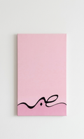Sabr Arabic calligraphy velvet wall tapestry – single word in flowing black script on soft blush pink canvas flat product view