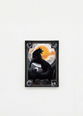 Fenrir wolf velvet wall tapestry – Norse Viking mythology Celtic tarot style wolf illustration flat product view
