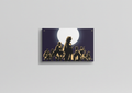 Demon Slayer Hashira Silhouette velvet wall tapestry – full Hashira corps silhouetted against glowing full moon in deep navy and gold