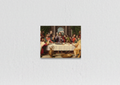 The Last Supper velvet wall tapestry – Renaissance scene with Jesus and apostles in rich warm color flat product view