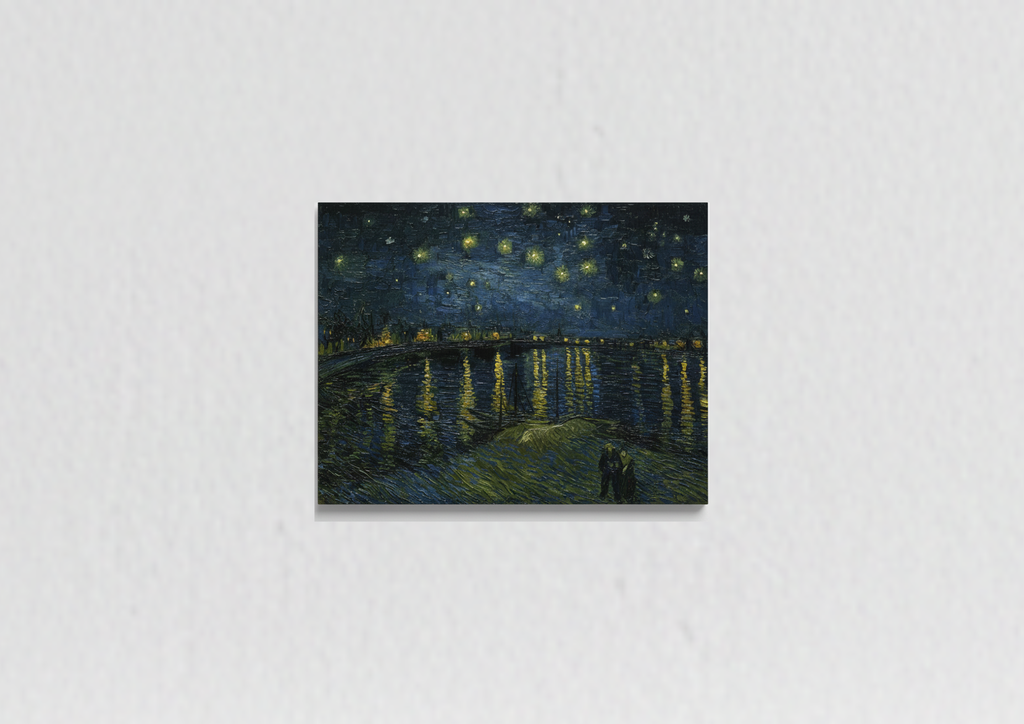Van Gogh Starry Night Over the Rhone velvet wall tapestry – deep blue night reflections over the Rhone river flat product view