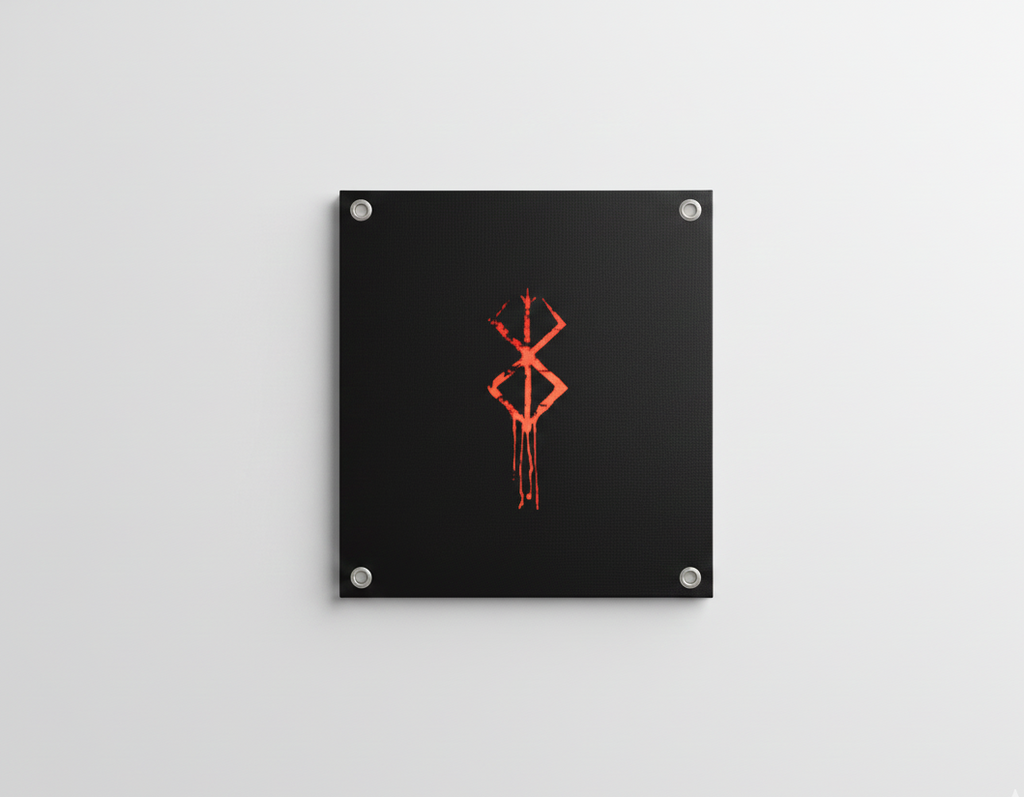 Berserk Brand of Sacrifice velvet wall tapestry – dark crimson anime design