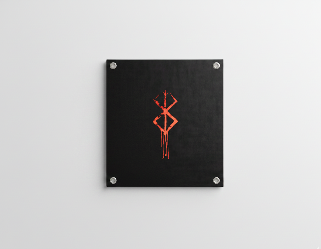 Berserk Brand of Sacrifice velvet wall tapestry – dark crimson anime design