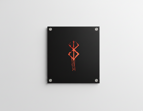 Berserk Brand of Sacrifice velvet wall tapestry – dark crimson anime design