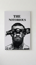 Conor McGregor The Notorious velvet wall tapestry – high-contrast black and white fighter collage portrait with dark aesthetic