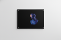 Greek goddess bust velvet wall tapestry – vaporwave purple glow design