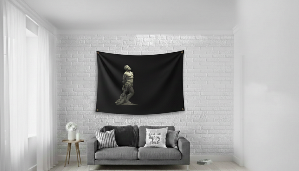 Greek Hercules Statue Tapestry