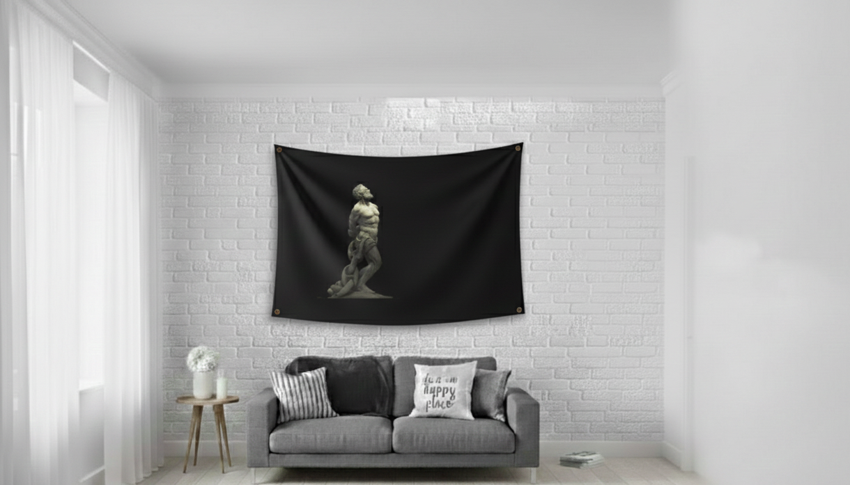 Greek Hercules Statue Tapestry