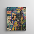 Girl with a Pearl Earring pop art velvet wall tapestry – graffiti rebel design