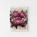 Floral lips velvet wall tapestry – glossy pink lips blooming with peonies and lilies on watercolor wash with gold drip flat product view