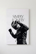 Max Verstappen Simply Lovely velvet wall tapestry – bold B&W typographic F1 design on white background